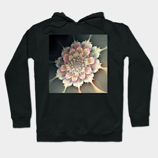 A Fractal Design in A  Flower Motif Hoodie